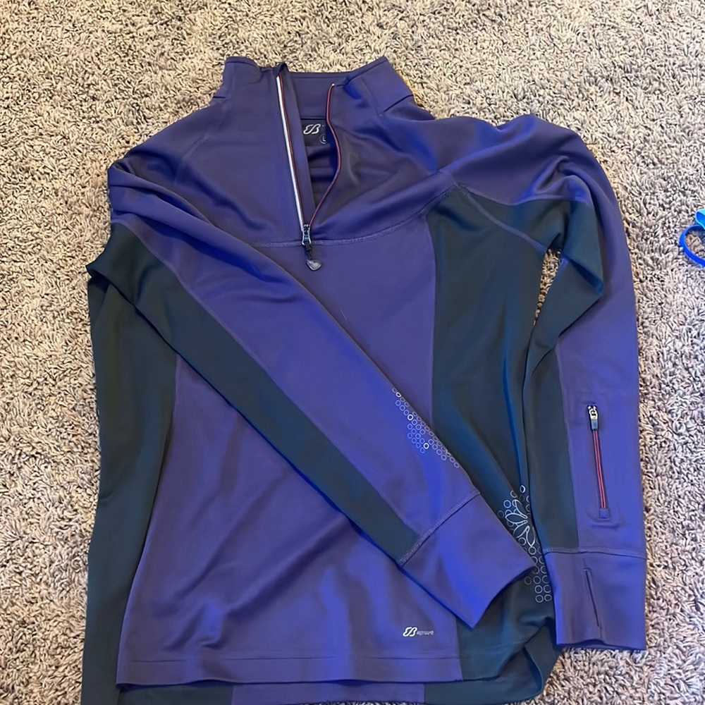 Eddie Bauer Sport Runner’s 1/4 Zip / Purple with Charcoal / Size L